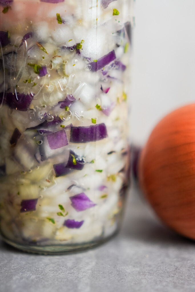 Zwiebeln mit mediterranen Kräutern fermentieren